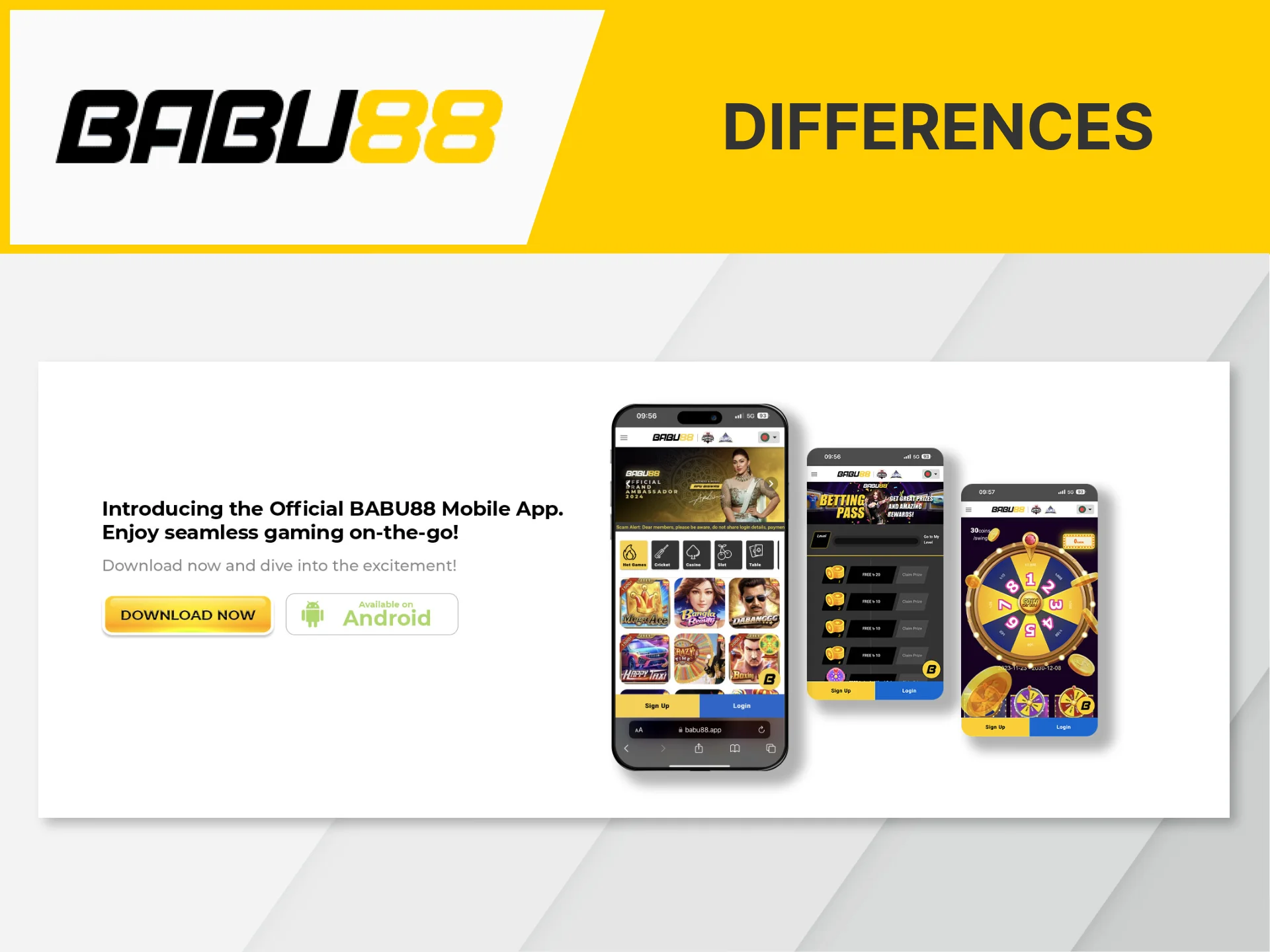 Feel the difference between Babu88 app and other apps.