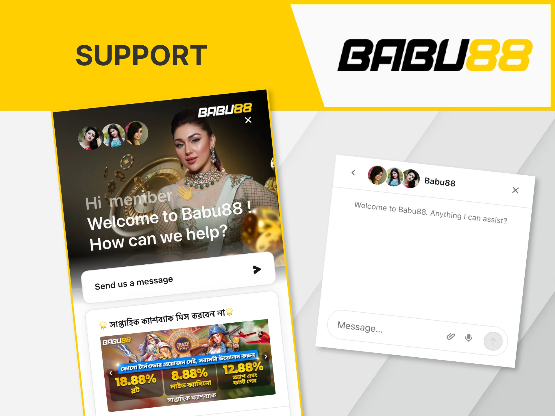 Support in the Babu88 app is fast and available 24/7.
